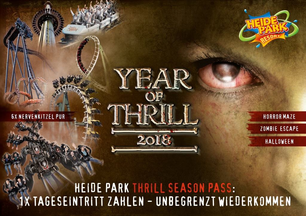 Year of Thrill - exklusive Extras für Thrillseeker mit Thrill Season Pass Foto: Heide Park Resort, 2018