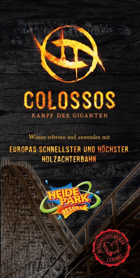 Deckblatt des neuen Lernmaterials Heide Park Resort, 2019