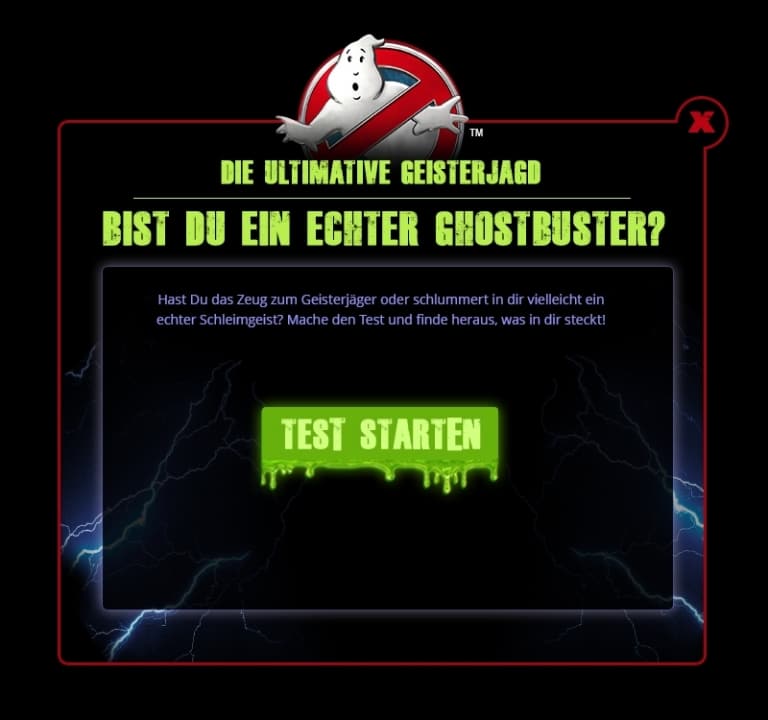 Startseite Online-Charaktertest für Geisterjäger Foto: Heide Park Resort, 2017