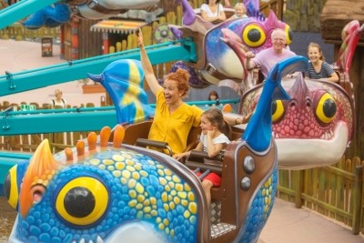 Familie in Raffnuss&Taffnuss Wasserflieger Foto: Heide Park Resort, 2017