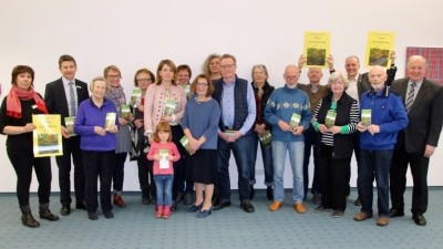 Bei der Präsentation des Projektes "Private Gärten - entdecken und erleben 2017" in Rotenburg - Initiatoren und Unterstützeer