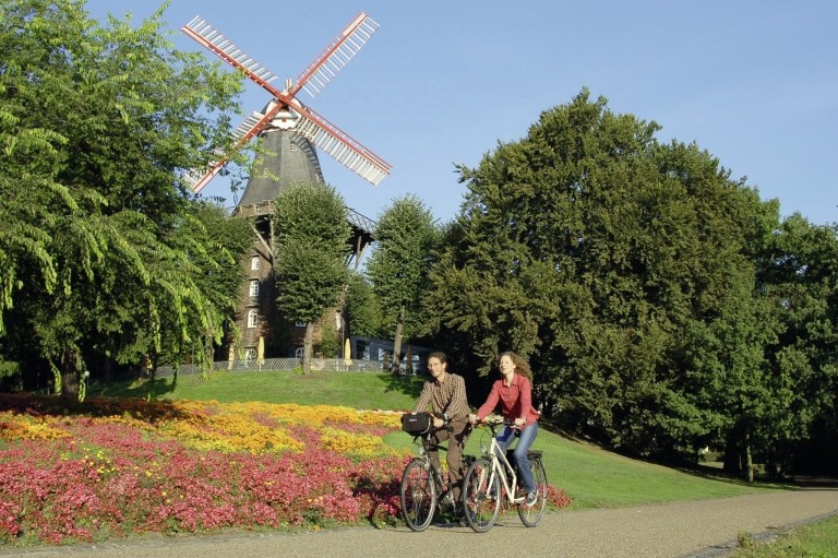 Für Radfahrer hat die Hansestadt Bremen jede Menge zu bieten. Copyright: BTZ, Bremen und RAG Bremen/Nds.