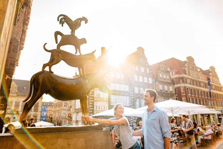 Vier gewinnt: Die Sonderausstellung in der Kunsthalle beschäftigt sich mit den Bremer Stadtmusikanten. Foto: Jonas Ginter | BTZ Bremer Tourismus Zentrale