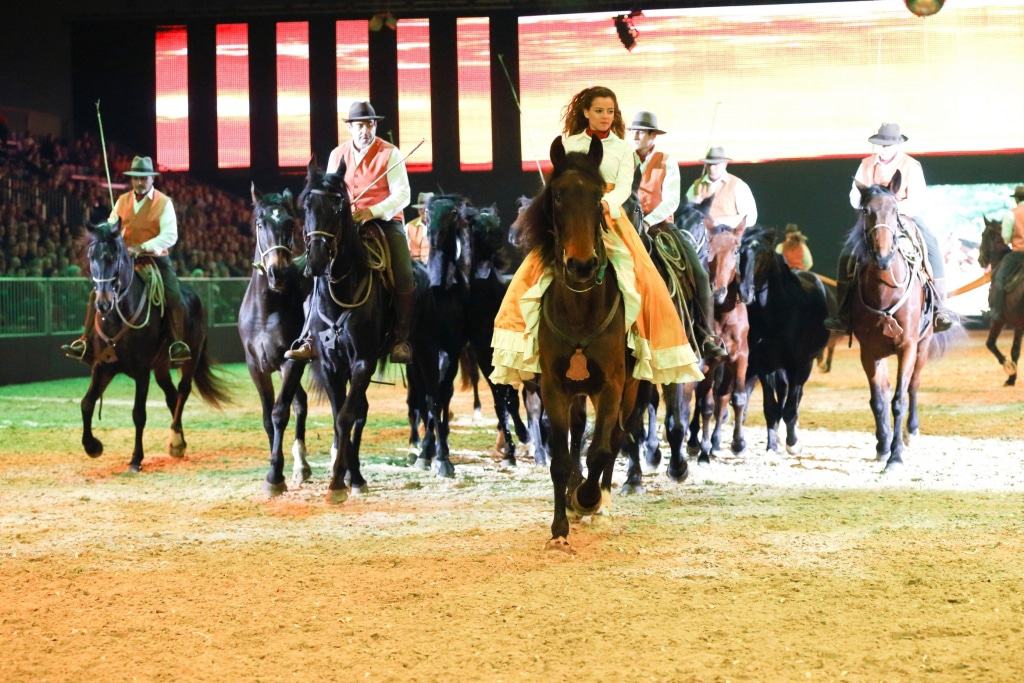 La Bardella Maremmana Die Reitergruppe hat es sich zur Aufgabe gemacht, die vom Aussterben bedrohten Maremma-Pferde zu schützen und stellt bei der Nacht der Pferde die Arbeit mit diesen robusten, nervenstarken und sanftmütigen Tieren vor.  Foto: Fachausstellungen Heckmann
