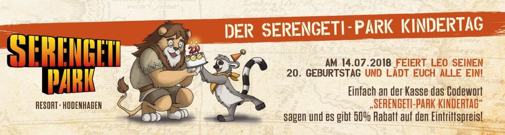Werbegrafik Serengeti-Park-Kindertag 14.07.2018