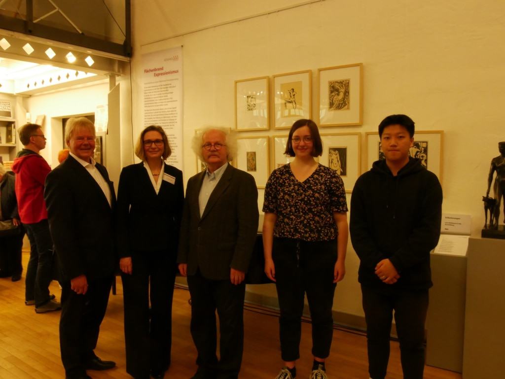 Von links: Udo Heitmann, Dr. Gudula Mayr, Joseph Hierling, Lena Marie Hildebrandt, Yibiao Meng © Kunststätte Bossard