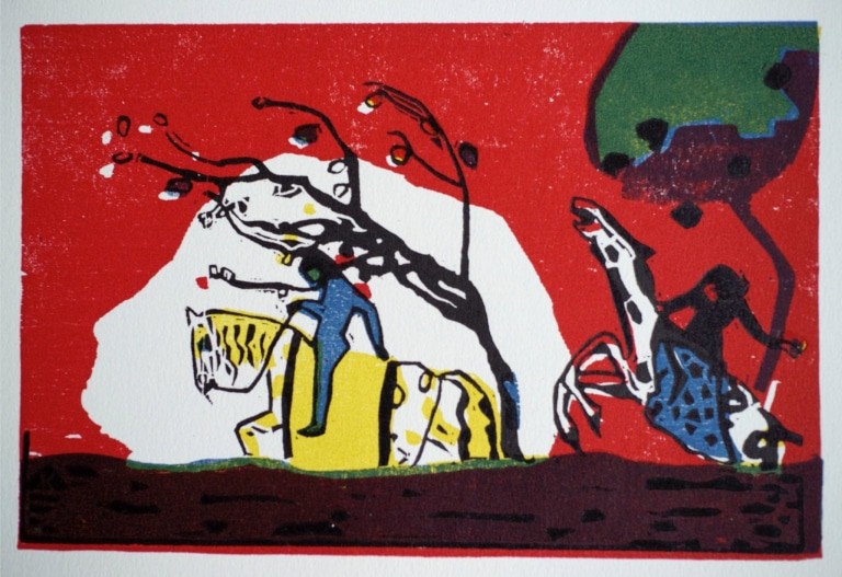 Wassily Kandinsky: Zwei Reiter in Rot, 1911 © Sammlung Joseph Hierling