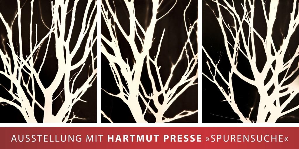 Cover der Einladung zur Ausstellung "Spurensuche" von Hartmut Presse KunstRaum Schneverdingen