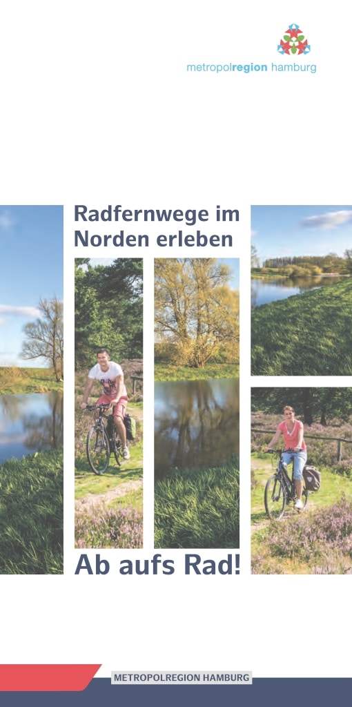 Cover der Broschüre "Ab auf's Rad - Radfernwege im Norden erleben" der Metropolregion Hamburg