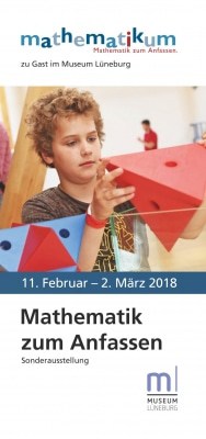 Cover des Flyers zur Sonderausstellung "Mathematik zum Anfassen" im Museum Lüneburg