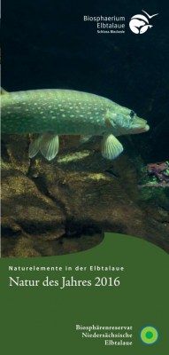 Cover des Faltblattes "Natur des Jahres 2016", Biosphaerium Bleckede