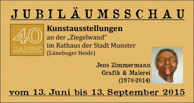 Werbebanner 40 Jahre Kunstausstellungen Rathausgalerie Munster 2015