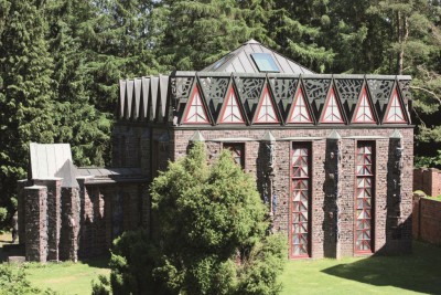 Kunsttempel vom Dach des neuen Ateliers gesehen, Foto: Kunststätte Bossard