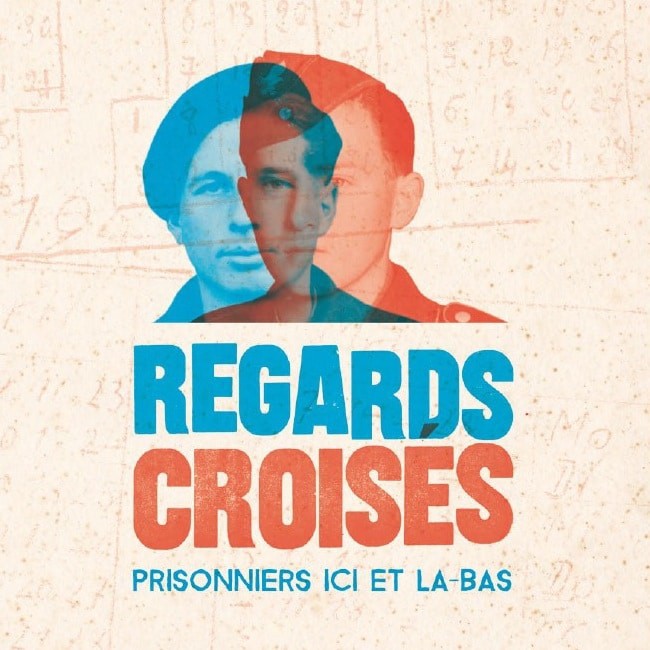 Logo der deutsch-französischen Sonderausstellung "Regards croisés. – Prisonniers ici et là-bas“ (Perspektivwechsel – Gefangene hier, Gefangene dort) in der Gedenkstätte Lager Sandbostel