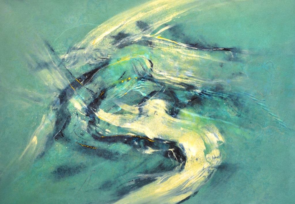 Hinrich JW Schüler: „AQUASPHERE“, Acryl/Baumwollsegeltuch, 120 cm x 130 cm